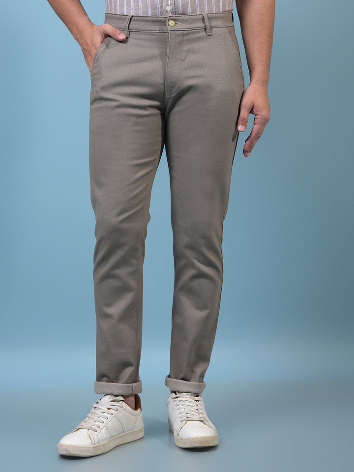 Men's Grey Printed Trousers-Men Trousers-Crimsoune Club
