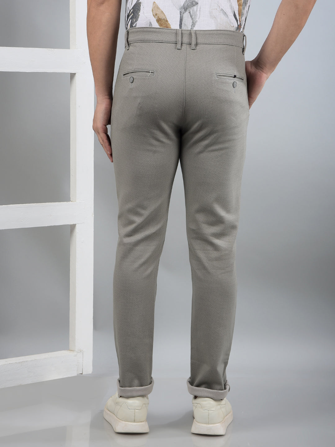 Grey Printed Trousers-Men Trousers-Crimsoune Club