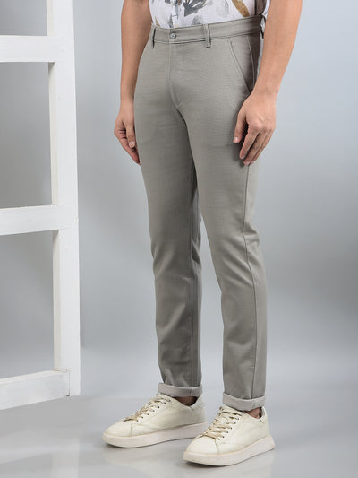 Grey Printed Trousers-Men Trousers-Crimsoune Club