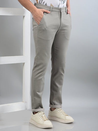 Grey Printed Trousers-Men Trousers-Crimsoune Club