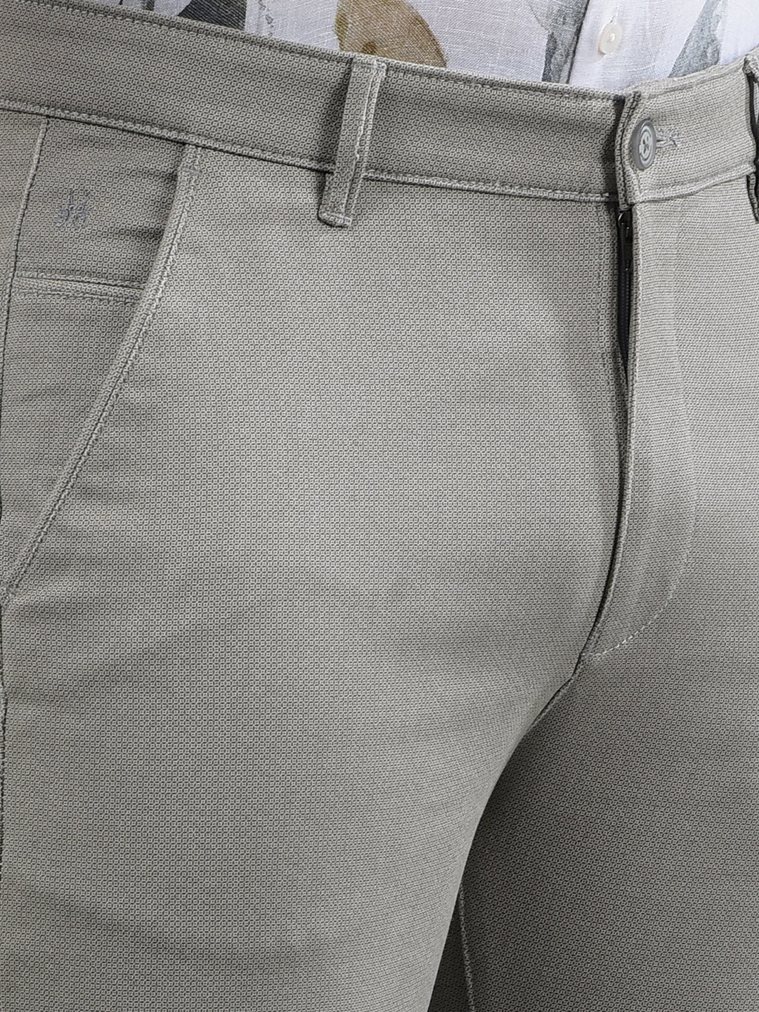 Grey Printed Trousers-Men Trousers-Crimsoune Club