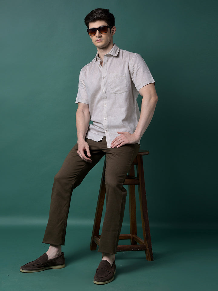 Brown Printed Trousers-Men Trousers-Crimsoune Club