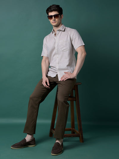 Brown Printed Trousers-Men Trousers-Crimsoune Club