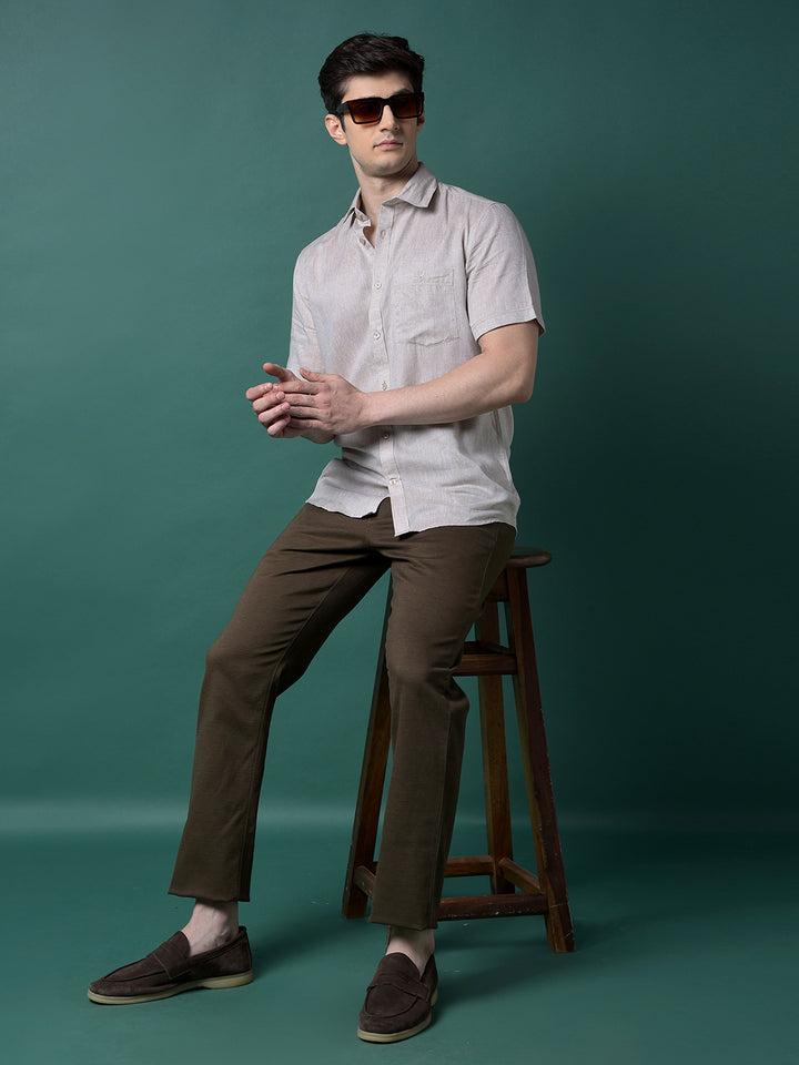 Brown Printed Trousers-Men Trousers-Crimsoune Club
