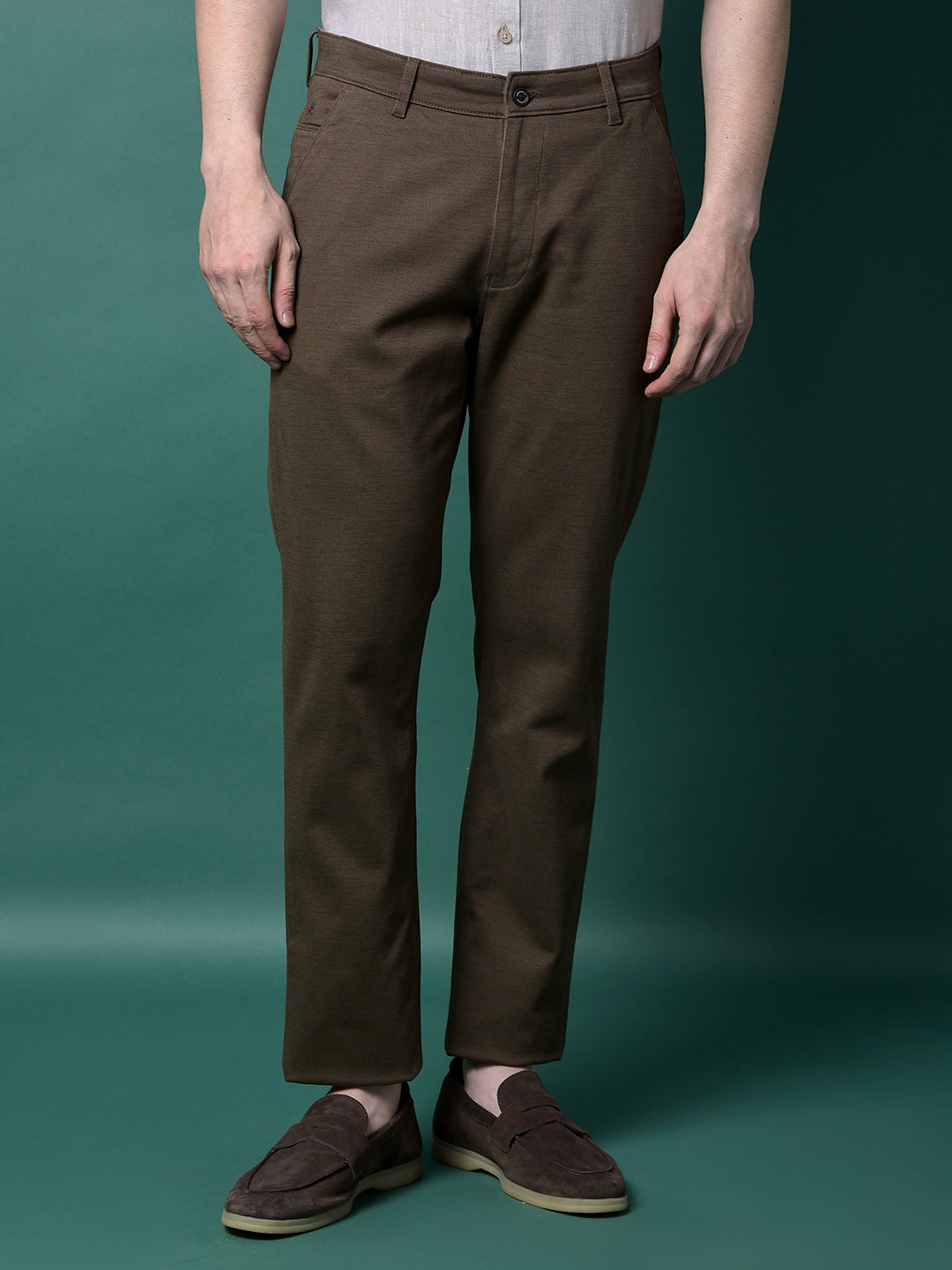 Brown Printed Trousers-Men Trousers-Crimsoune Club