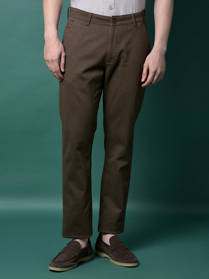 Brown Printed Trousers-Men Trousers-Crimsoune Club