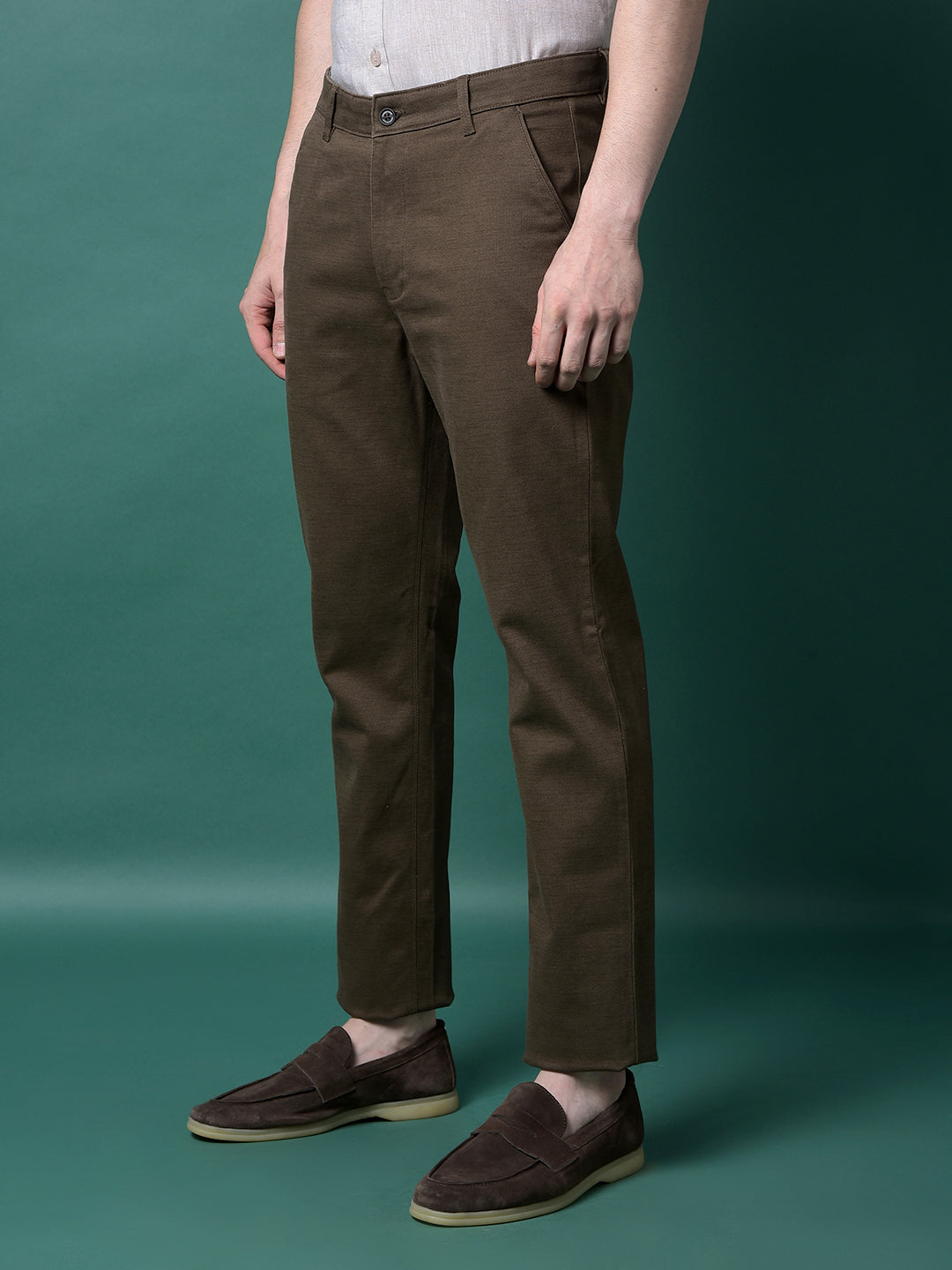 Brown Printed Trousers-Men Trousers-Crimsoune Club