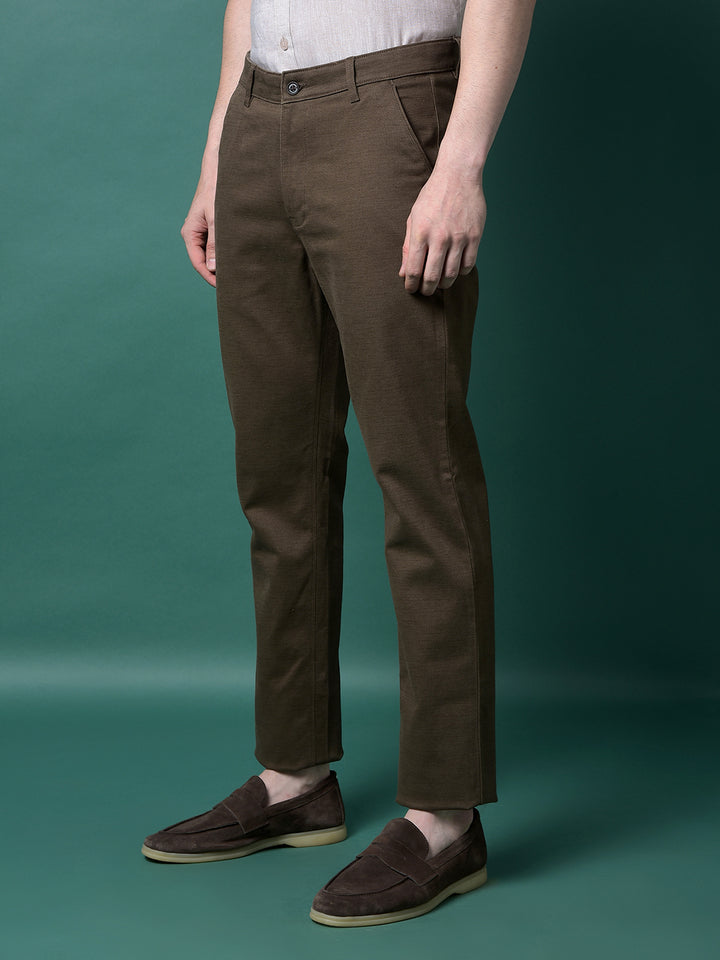 Brown Printed Trousers-Men Trousers-Crimsoune Club