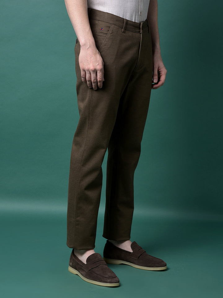 Brown Printed Trousers-Men Trousers-Crimsoune Club