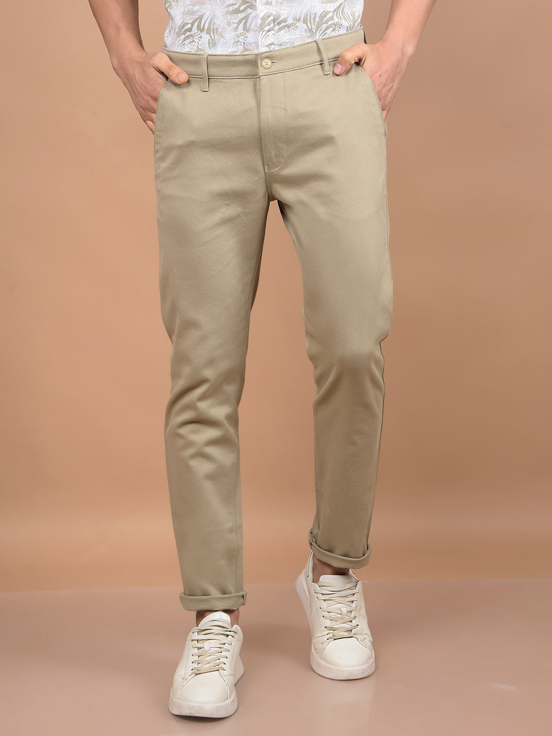 Khaki Trousers-Men Trousers-Crimsoune Club