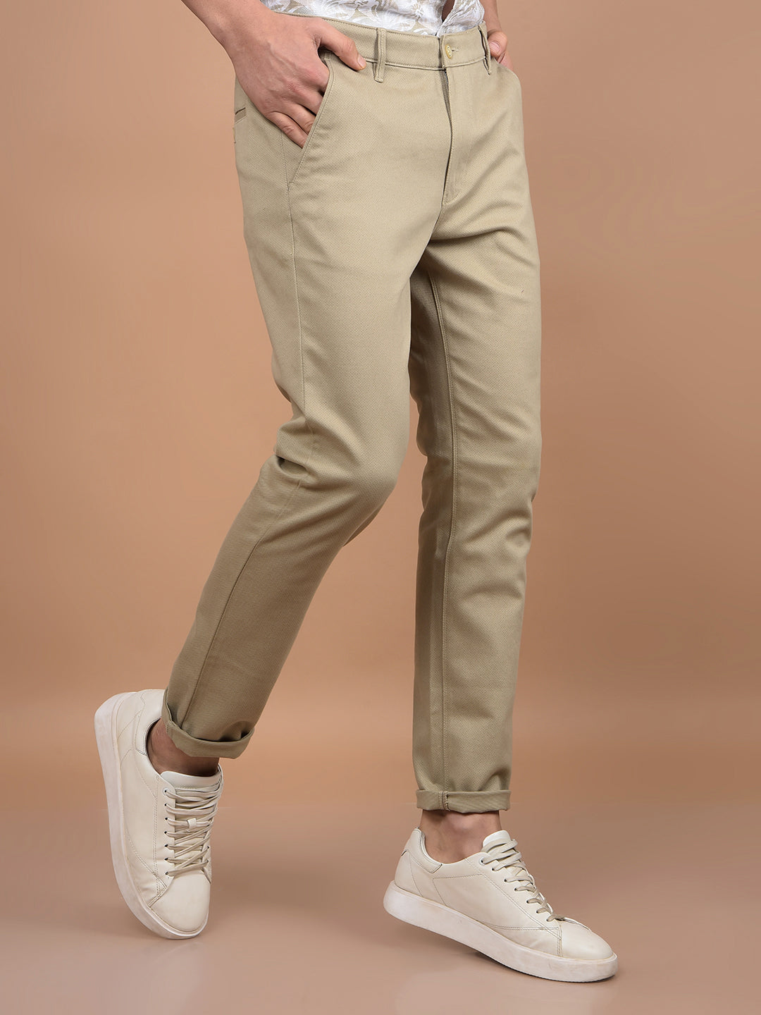 Khaki Trousers-Men Trousers-Crimsoune Club