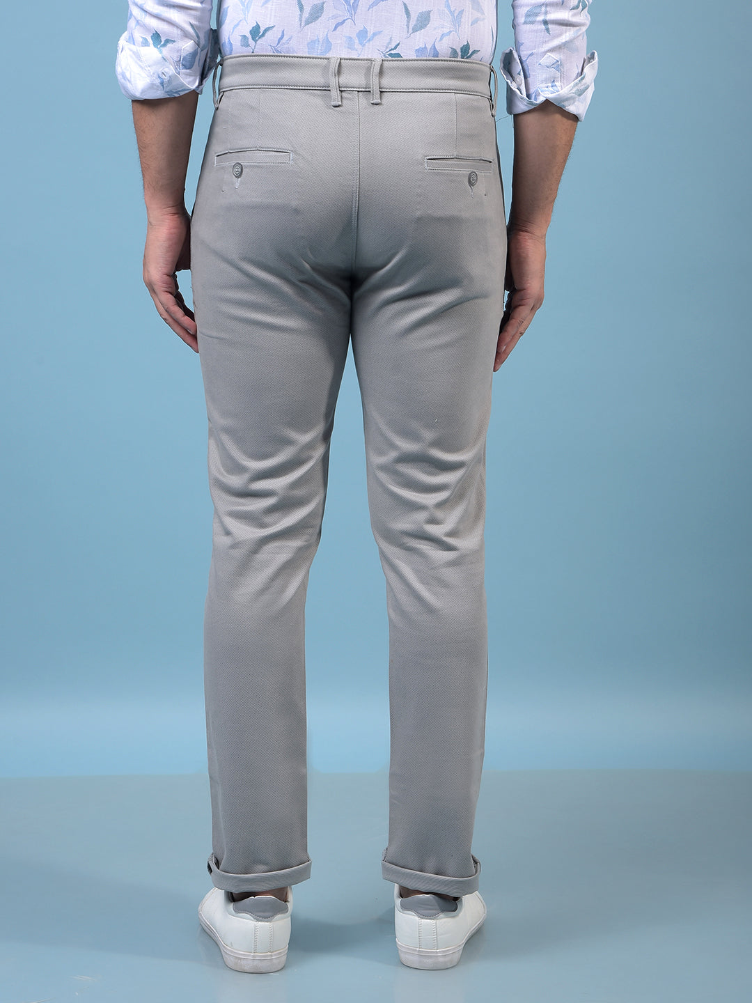 Men's Grey Printed Trousers-Men Trousers-Crimsoune Club