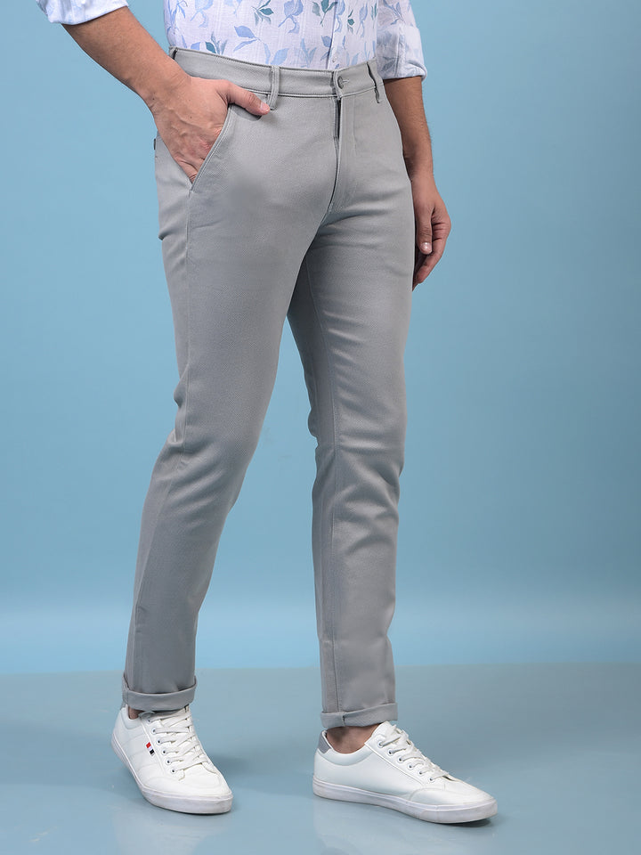 Men's Grey Printed Trousers-Men Trousers-Crimsoune Club