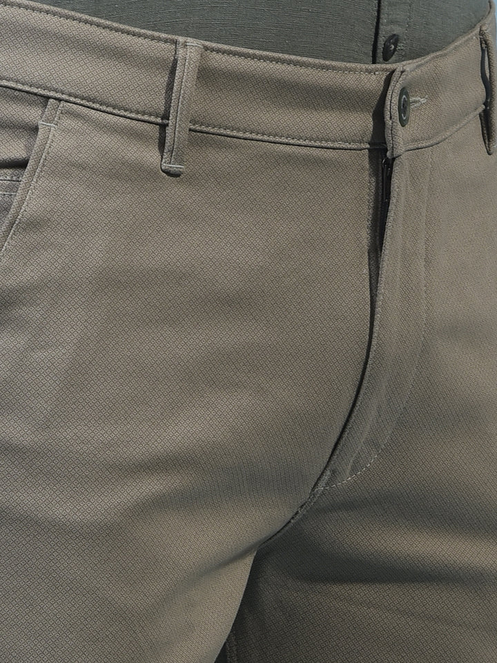 Men's Green Printed Trousers-Men Trousers-Crimsoune Club