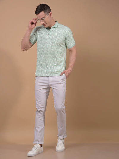 Off White Printed Trousers-Men Trousers-Crimsoune Club