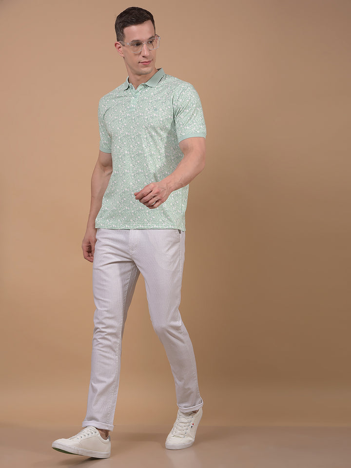 Off White Printed Trousers-Men Trousers-Crimsoune Club