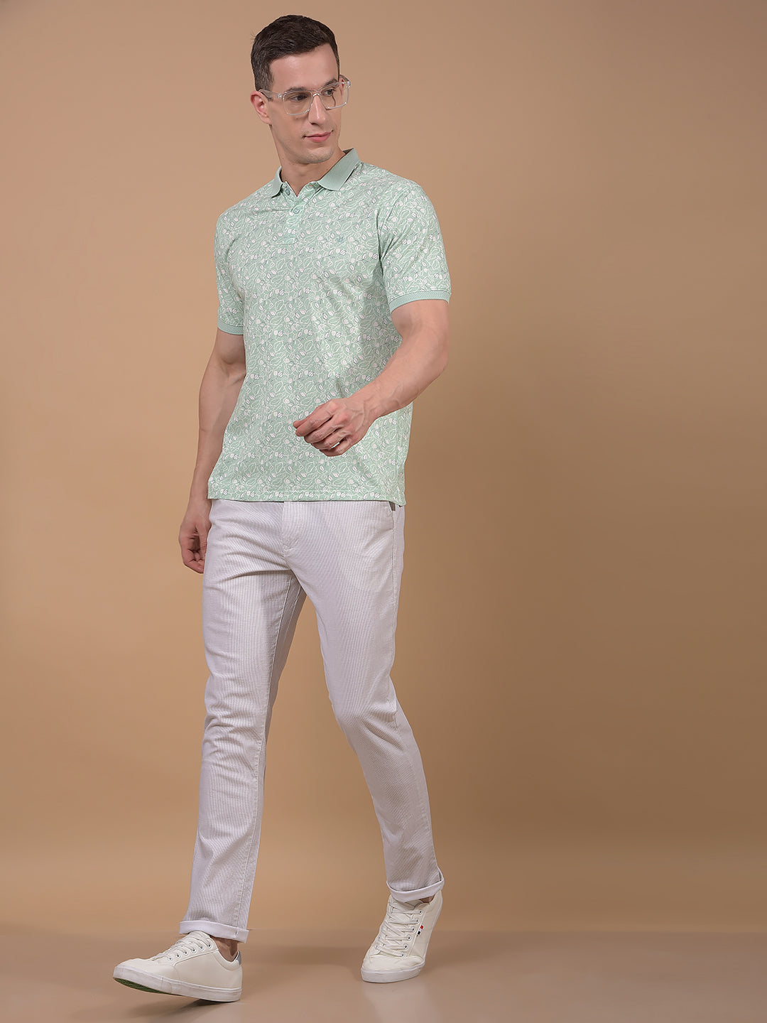 Off White Printed Trousers-Men Trousers-Crimsoune Club