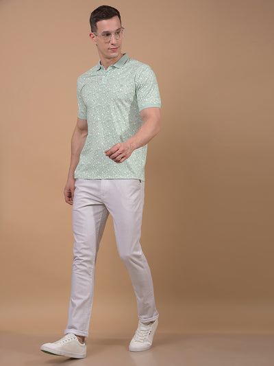 Off White Printed Trousers-Men Trousers-Crimsoune Club