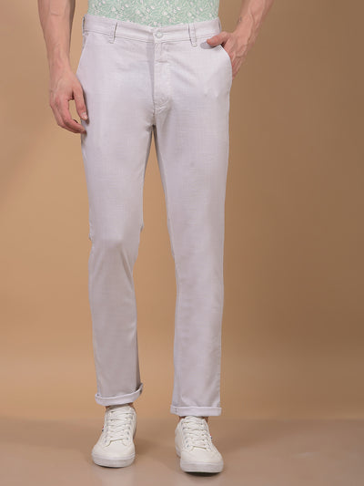 Off White Printed Trousers-Men Trousers-Crimsoune Club