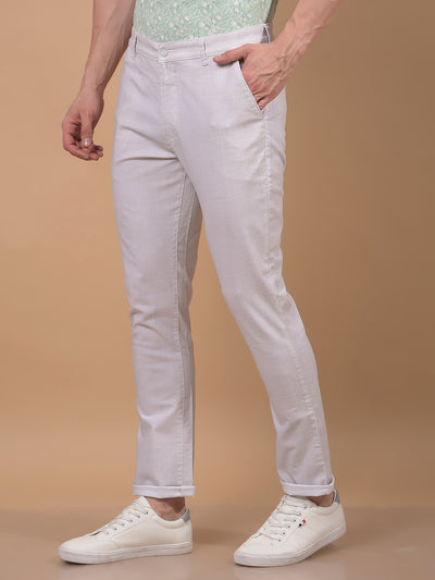 Off White Printed Trousers-Men Trousers-Crimsoune Club