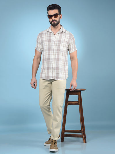 Beige Trousers-Men Trousers-Crimsoune Club