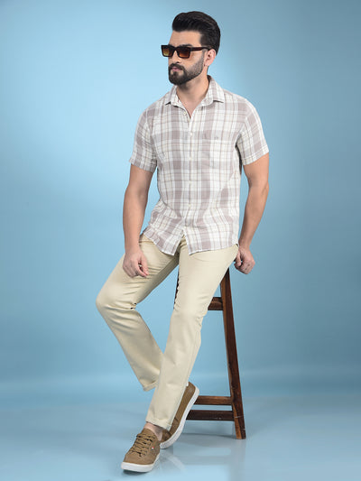 Beige Trousers-Men Trousers-Crimsoune Club