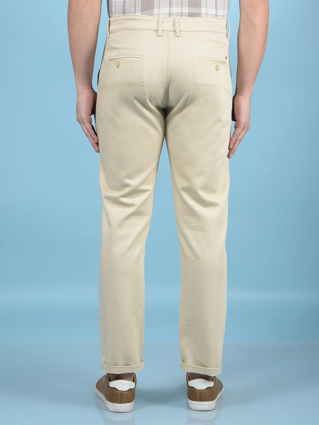 Beige Trousers-Men Trousers-Crimsoune Club