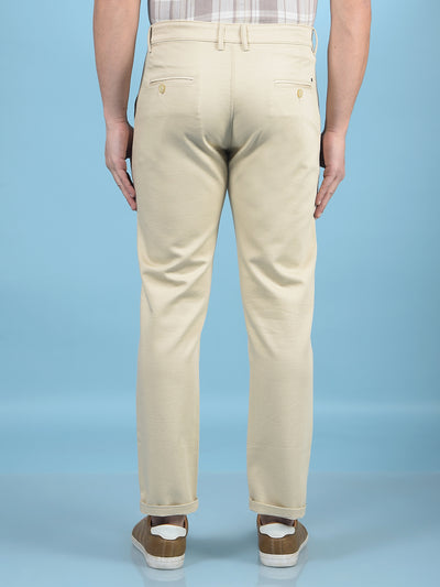Beige Trousers-Men Trousers-Crimsoune Club