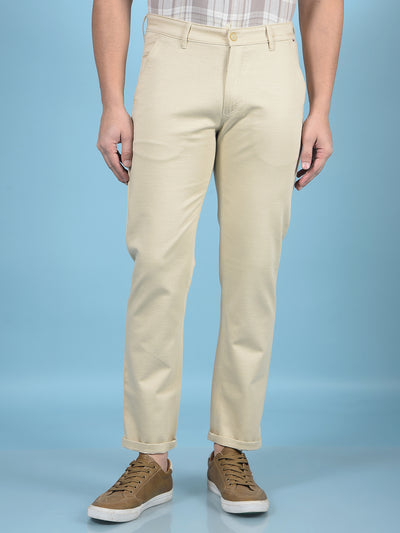 Beige Trousers-Men Trousers-Crimsoune Club