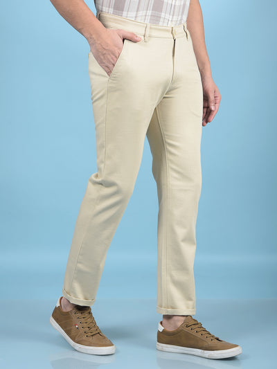 Beige Trousers-Men Trousers-Crimsoune Club