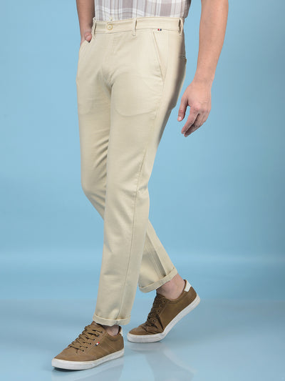Beige Trousers-Men Trousers-Crimsoune Club