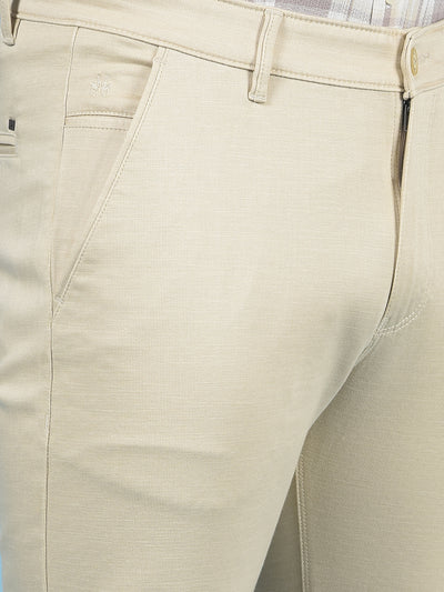 Beige Trousers-Men Trousers-Crimsoune Club
