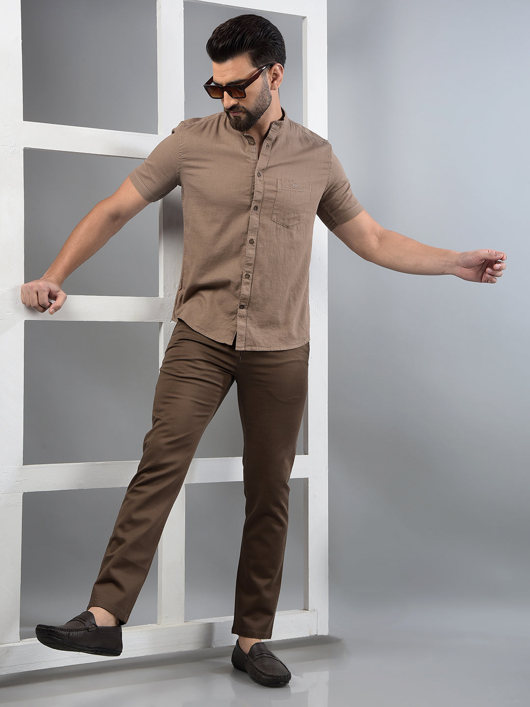 Brown Trousers-Men Trousers-Crimsoune Club