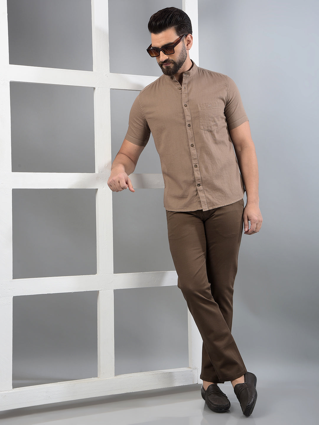 Brown Trousers-Men Trousers-Crimsoune Club