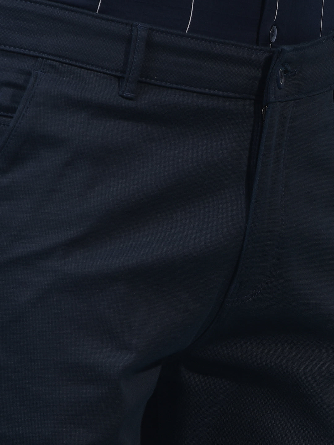 Men's Navy Blue Printed Trousers-Men Trousers-Crimsoune Club