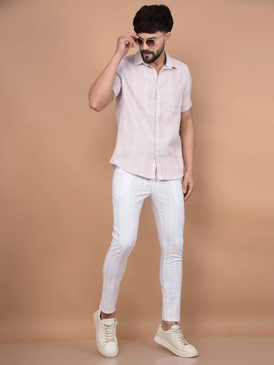 White Vertical Stripes Trousers-Men Trousers-Crimsoune Club