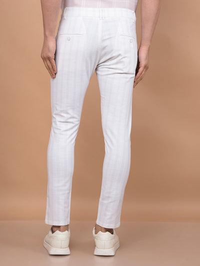 White Vertical Stripes Trousers-Men Trousers-Crimsoune Club