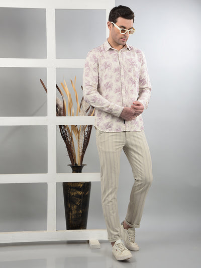 Grey Printed Trousers-Men Trousers-Crimsoune Club