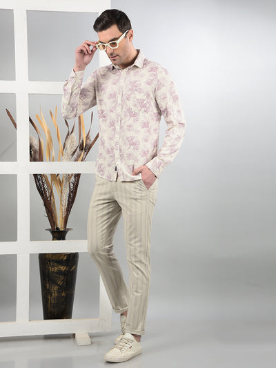 Grey Printed Trousers-Men Trousers-Crimsoune Club