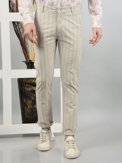 Grey Printed Trousers-Men Trousers-Crimsoune Club