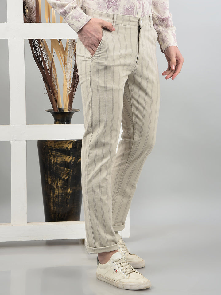 Grey Printed Trousers-Men Trousers-Crimsoune Club