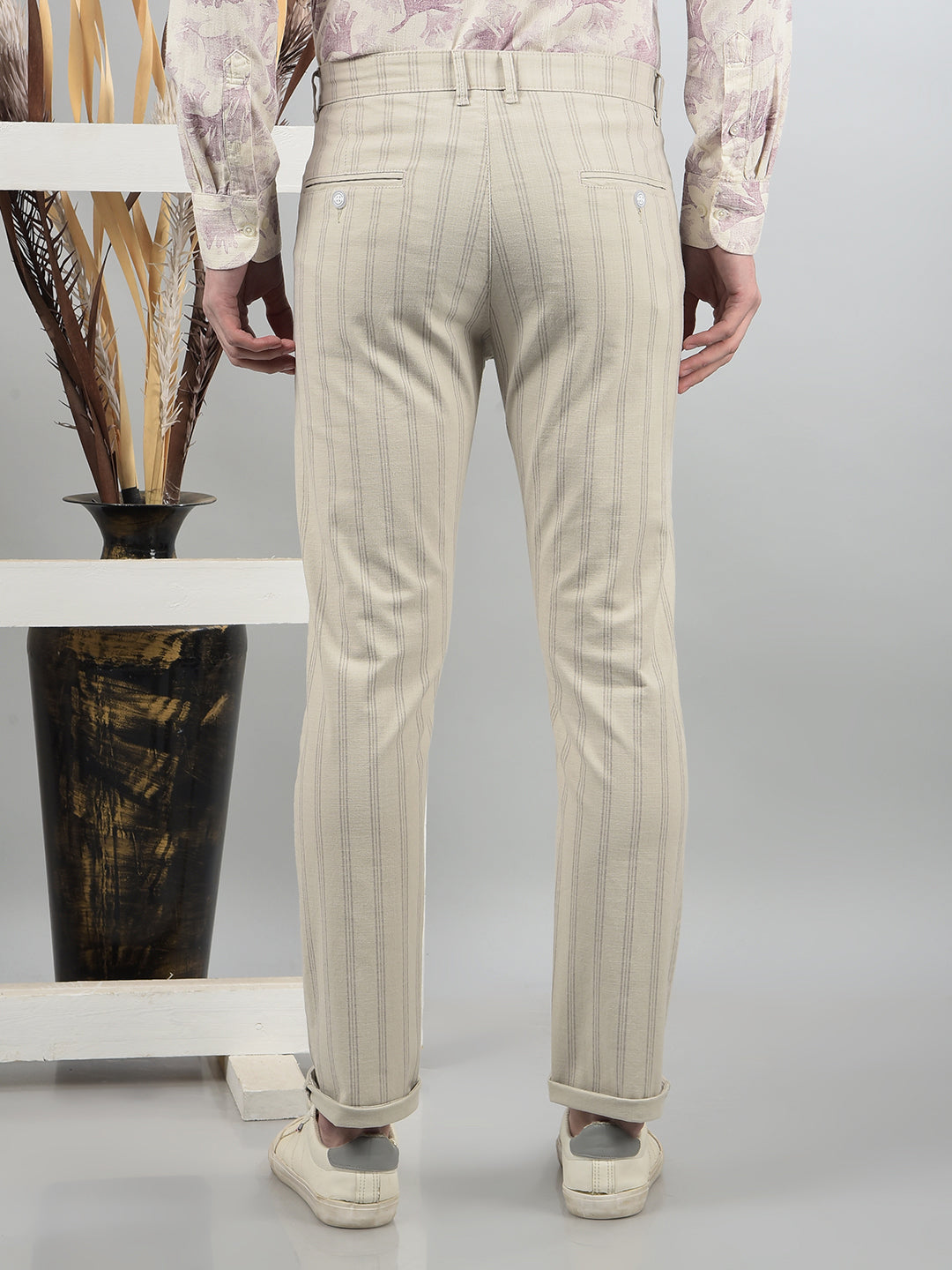 Grey Printed Trousers-Men Trousers-Crimsoune Club