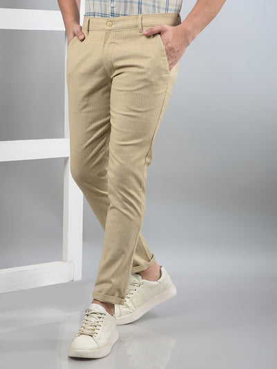 Khaki Printed Trousers-Men Trousers-Crimsoune Club