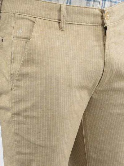 Khaki Printed Trousers-Men Trousers-Crimsoune Club