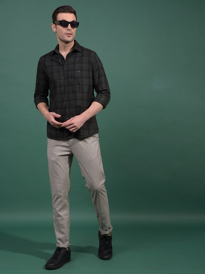 Grey Vertical Stripes Trousers-Men Trousers-Crimsoune Club