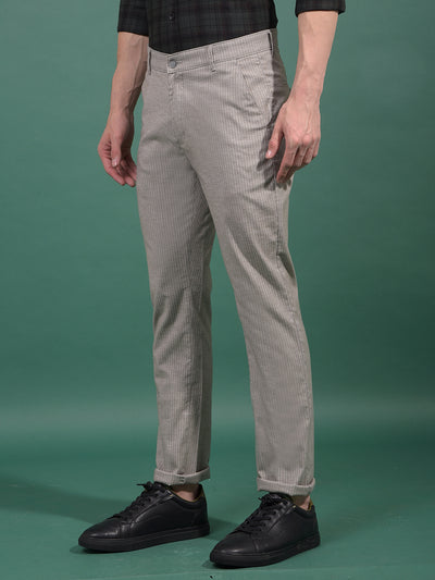 Grey Vertical Stripes Trousers-Men Trousers-Crimsoune Club