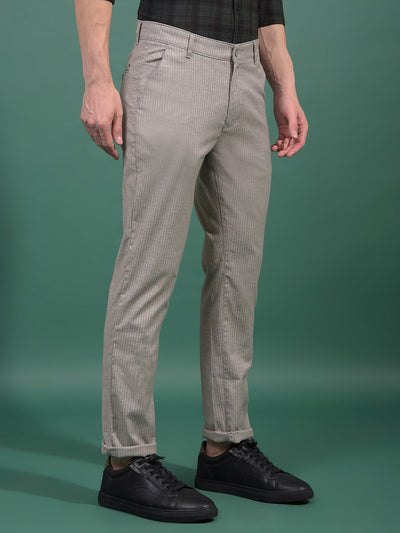 Grey Vertical Stripes Trousers-Men Trousers-Crimsoune Club