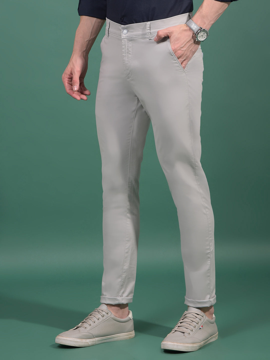 Grey Trousers-Men Trousers-Crimsoune Club