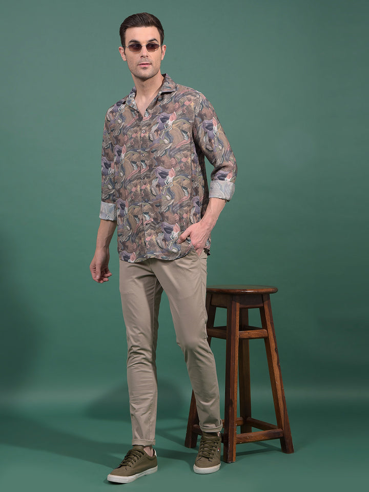 Khaki Trousers-Men Trousers-Crimsoune Club
