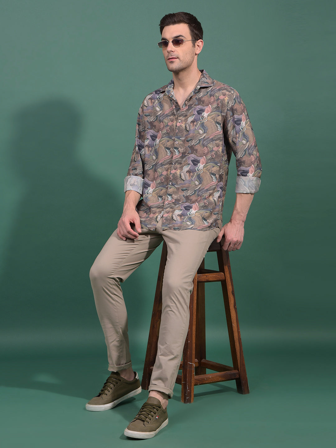 Khaki Trousers-Men Trousers-Crimsoune Club